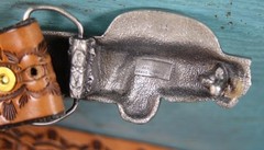 Vintage Bergamot Brass Works 1981 Corvette Belt Buckle 42&Prime; Tooled Leather Belt