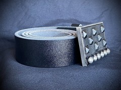 “Arrival Over the Nile” Studded Pyramid Lthr OOAK Buckle Darren McNeese