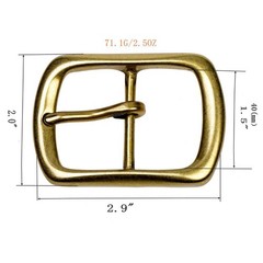 Men&rsquo;s Replacement Single Prong Belt Buckle 38-40mm Brass Stainless Steel