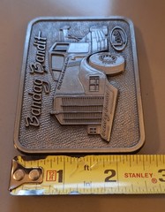 NIP Bandag Bandit Belt Buckle Pewter Colored Metal Brand New