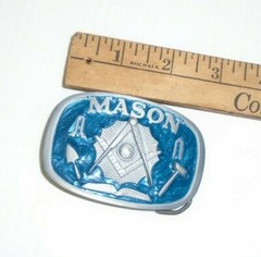 Mason Masonic Freemason Crest Metal Belt Buckle