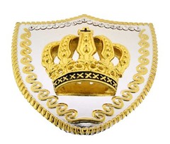 Crown Belt Buckle Gold Metal Rhinestone Halloween Pirate Men Women costume Skull
