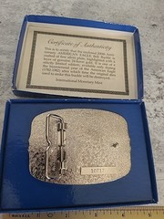 American Eagle Limited Ed. 24K Gold & Silver Plated Belt Buckle In Box NEW A