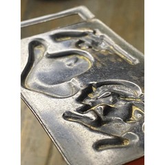 VINTAGE 3 1/2&Prime; WIDE WESTERN COWBOY HORSE HAT SIX SHOOTER METAL BELT BUCKLE