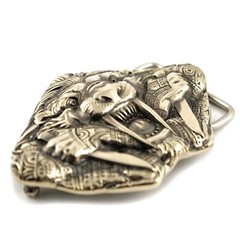 German silver belt buckle Steel fangs, Saber toothed cat buckle, tiger buckle