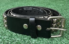 VTG 90s Manzoor Leather 3 Row Pyramid 1/2” Studded Belt Mens XL USA Made