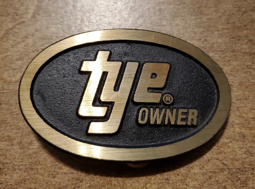 VINTAGE Brass TYE OWNER FARMING & AGRICULTURE BELT BUCKLE LIMITED EDITION