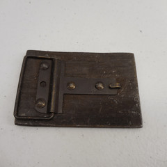 VINTAGE 1970&rsquo;s PANAMA RED BRASS BELT BUCKLE LEWIS BUCKLE CO. 4&Prime; 1970s