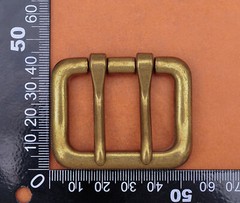 Men Retro Brass Double Tongue Pin Prong DIY Metal Belt Buckle Fits 40MM Straps