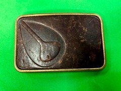 Nixon Logo Embossed on Leather Vintage Advertisement Promotional Belt Buckle