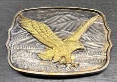 Flying Eagle Vintage Belt Buckle Numbered (160765) Mountains Western