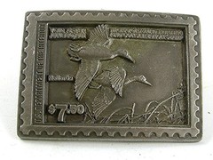 1981 Mallard Duck $7.50 Conservation Stamp Buckle By AMERICAN LEGENDS 4117b