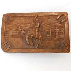Bronc Riding Belt Buckle Horse Cowboy Ranch Rodeo Justin Boots Horseshoes Vtg
