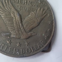 Standing Liberty Quarter Coin Belt Buckle Vtg 1976 Henchel-Mt.View California