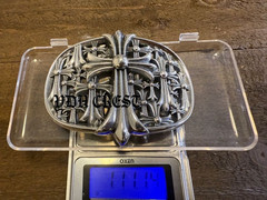 Gothic Cross Belt Buckle Silver Tone Ornate Oval Biker 3.9oz【BBKRO】