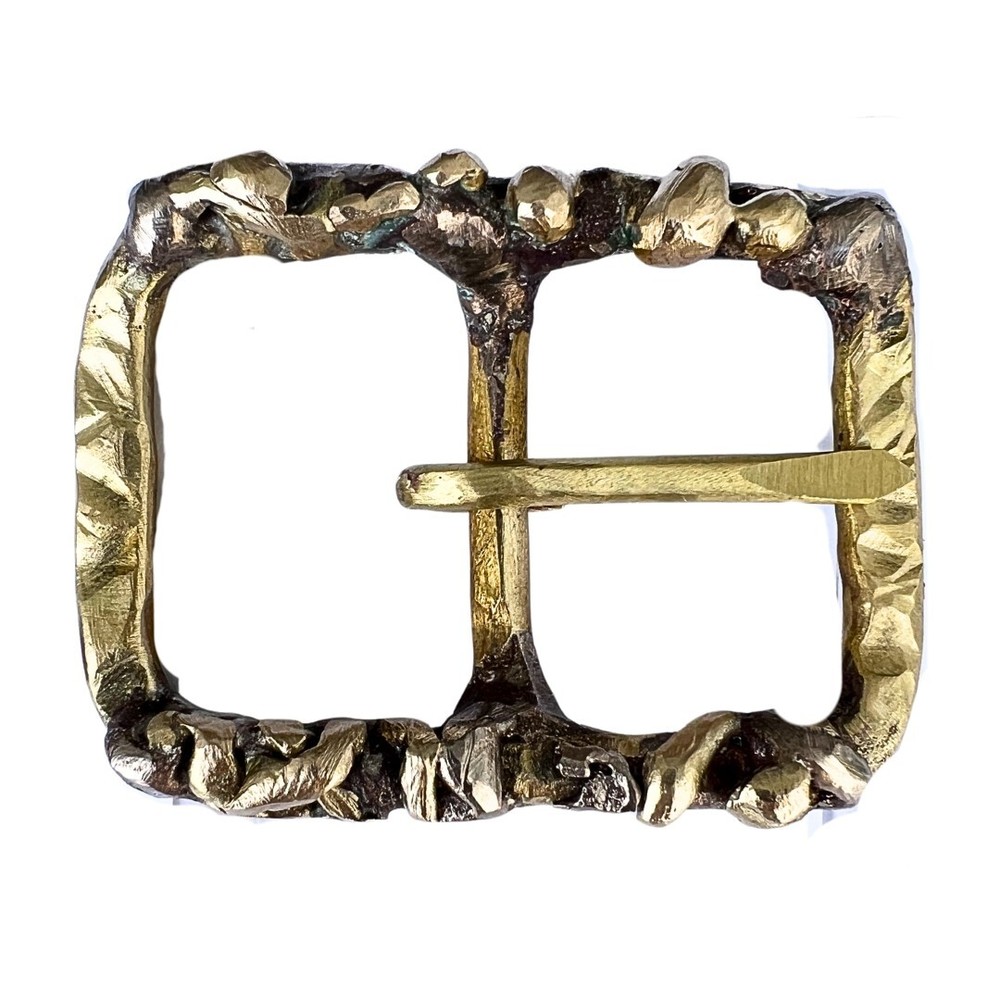 Handmade Solid Brass Belt Buckle USA | 1.5&Prime; Retro Artisan Buckle Men & Women