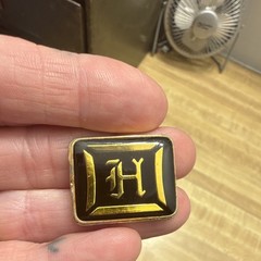 Black Gold Monogram H Rectangular Metal for Men