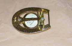 Horseshoe Belt Buckle w/Stone Inlay~Vintage Western Wear~Rodeo~Good Luck Charm