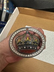 Vintage Unique Crown Belt Buckle AS IS