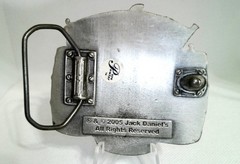 Jack Daniel&rsquo;s Silver Tone Whiskey Barrel Design Belt Buckle