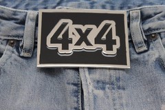 Men Women Fashion Belt Buckle Silver Black Metal 4X4 Four By Four Offroad Biker