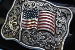 Nocona Belt Buckle USA Flag Patriotic American Flag Belt Buckle 37702