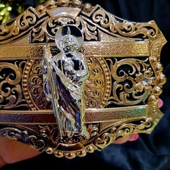 Saint jude San Judas Western belt Buckle Rose Gold Silver Heavy Zinc Alloy