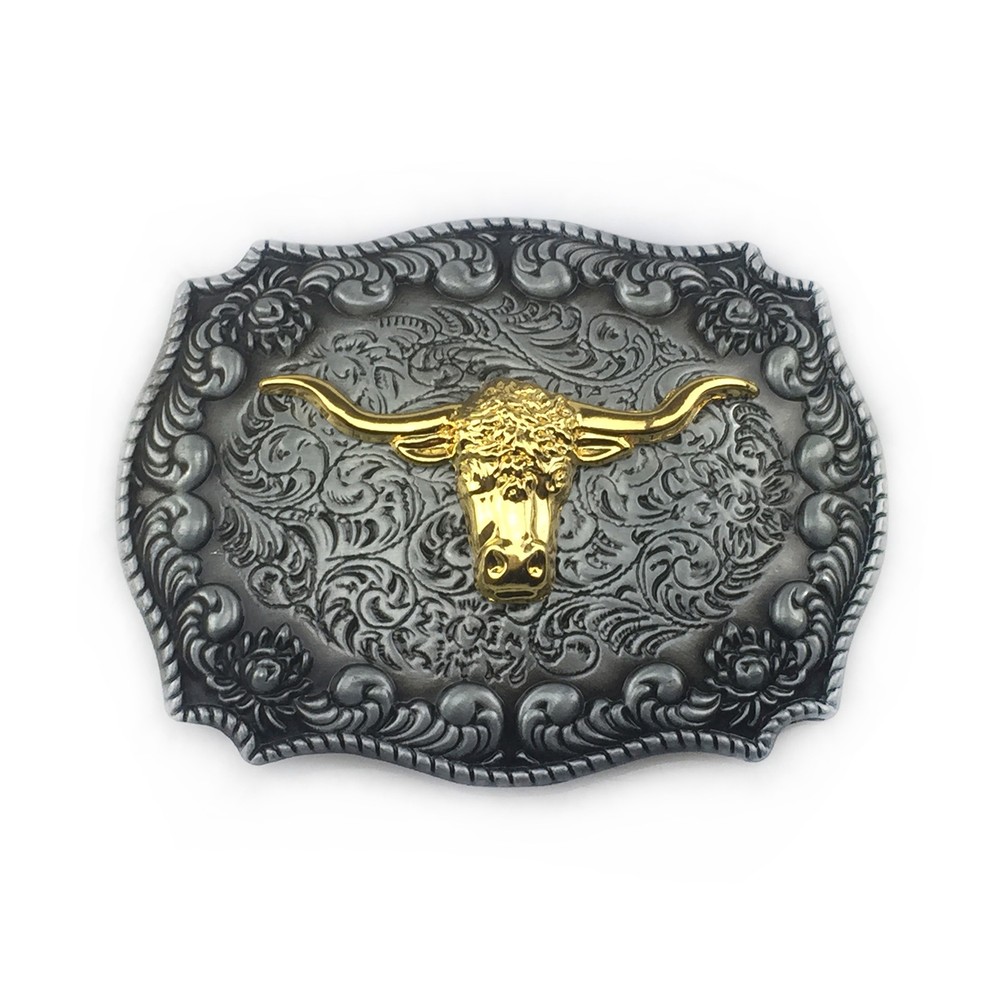 Kirsite Cow Head Belt Buckle for Men- Western Rodeo Cowboy Large Belt Buckles US