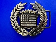 Cadillac Emblem Flag Chrome Color Belt Buckle By Famous Stars And Straps
