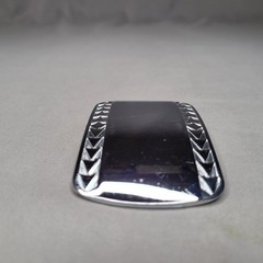 Silver Tone Rectangular Tie Bar Clip Mens Engraved Geometric Pattern Size Shown