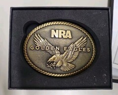Vintage NRA Golden Eagles Belt Buckle New In Box Bronze Tone Appx 2.5 x 3.25&Prime;