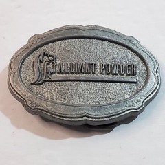 Vintage 1995 Pewter Tone Alliant Powder Belt Buckle Limited Edition Made In USA