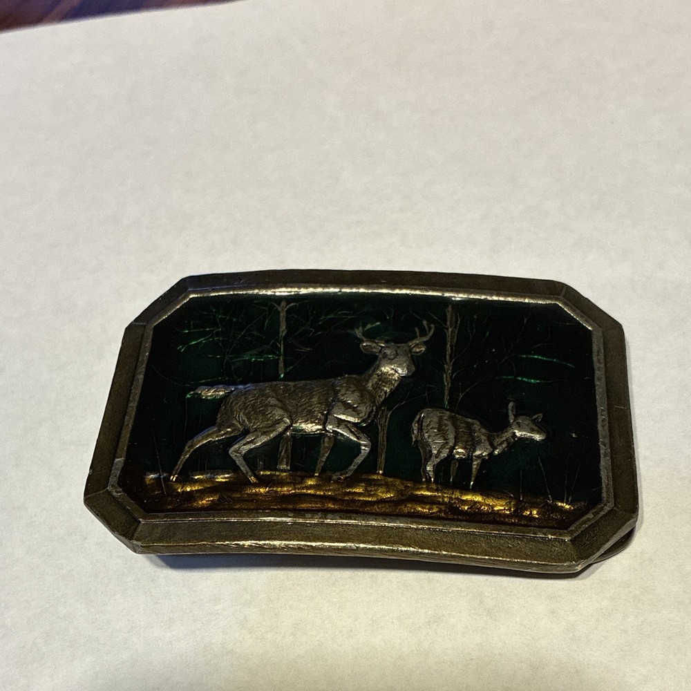 Vintage Great American Buckle Company Belt Buckle 1976 Enamel
