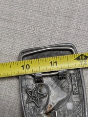 vintage USA made HORSE belt buckle EQUESTRIAN cowboy WESTERN pewter
