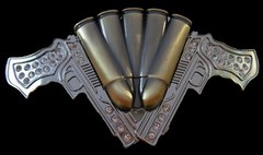 Handgun Gun Belt Buckle Rhinestone Bling Bullets Handguns Guns Belts Buckles