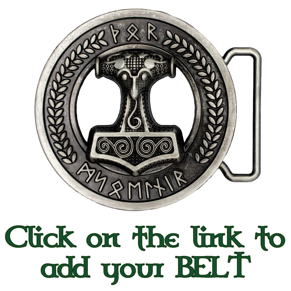 Thors Hammer Viking Metal Belt Buckle Biker UK Laurel Leaf Roman Nordic