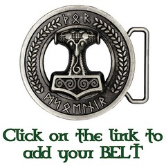 Thors Hammer Viking Metal Belt Buckle Biker UK Laurel Leaf Roman Nordic