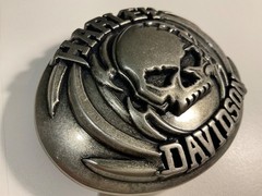 Harley-Davidson Willie G Skull belt buckle.#97830-08VM.Antique nickel plated .