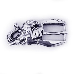 Elephant Head Sterling Silver Belt Buckle