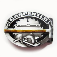 Vintage Enamel Tradesman Carpenter Hammer Belt Buckle also Stock in the US