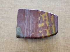 Vtg. Belt Buckle Large Natural Stone Polished Hand Made 3 1/2&Prime; x 2 1/2&Prime;