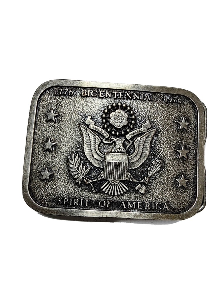 Vintage 1776 Bicentennial 1976 Spirit of America Belt Buckle Patriotic Eagle