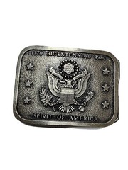 Vintage 1776 Bicentennial 1976 Spirit of America Belt Buckle Patriotic Eagle