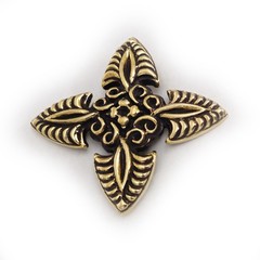 Cross Blossom Brass Belt Buckle with Stone