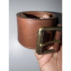 Burberry London Belt Sz L 37&Prime; Light Brown Smooth Leather Brass Buckle USA High