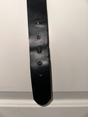 Vintage Style Heavy Metal Bullet Belt with Buckle – Real Leather – 41.5 Inch