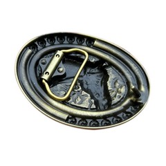 Men&rsquo;s Western Cowboy Motorcycle Riding with Horse Skin Buckle