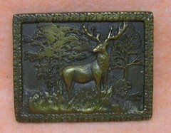 Vintage ~ Big Buck In Wilderness / Nature Scenery 3D Metal Belt Buckle ~ Adezy