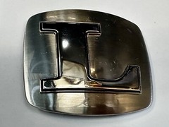 Custom Initial Letter L Silver Tone Outlined Reflective Men Women Belt Buckle