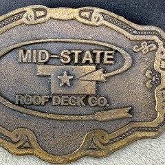 Vintage Hit Mid-State Roof Deck Co. Line USA Belt Buckle